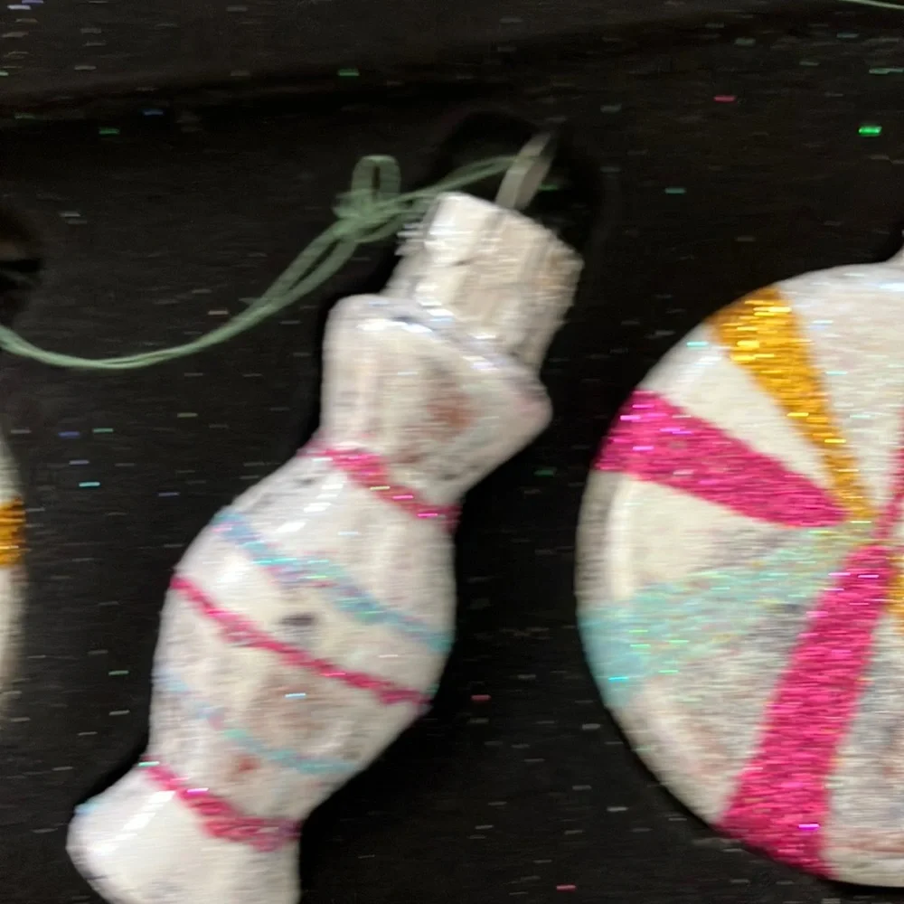 Festive Multicolor Glass Ornaments Set 7‎ pieces glitter finish